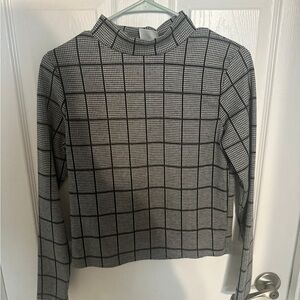 Marshalls Black and White Grid Long Sleeve Top